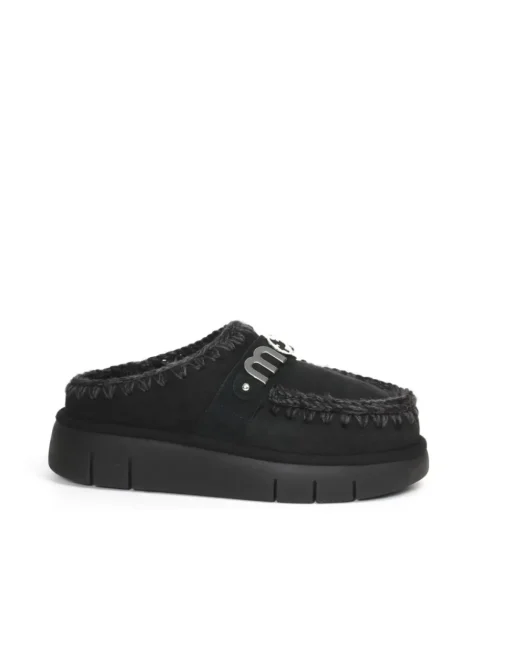 PANTOFOLA CON PELO ESKIMO METAL LOGO