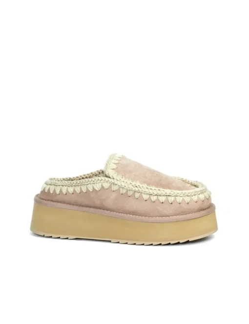 PANTOFOLA CON PELO ESKIMO PLATFORM