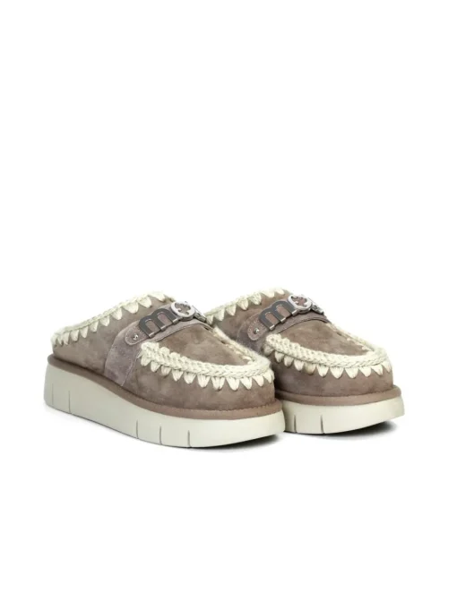 PANTOFOLA CON PELO ESKIMO METAL LOGO
