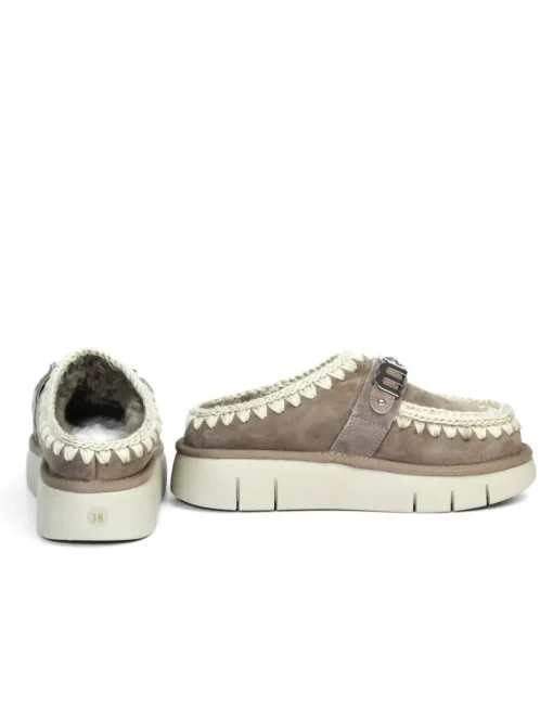 PANTOFOLA CON PELO ESKIMO METAL LOGO