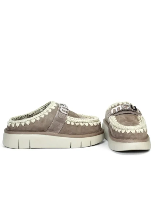 PANTOFOLA CON PELO ESKIMO METAL LOGO